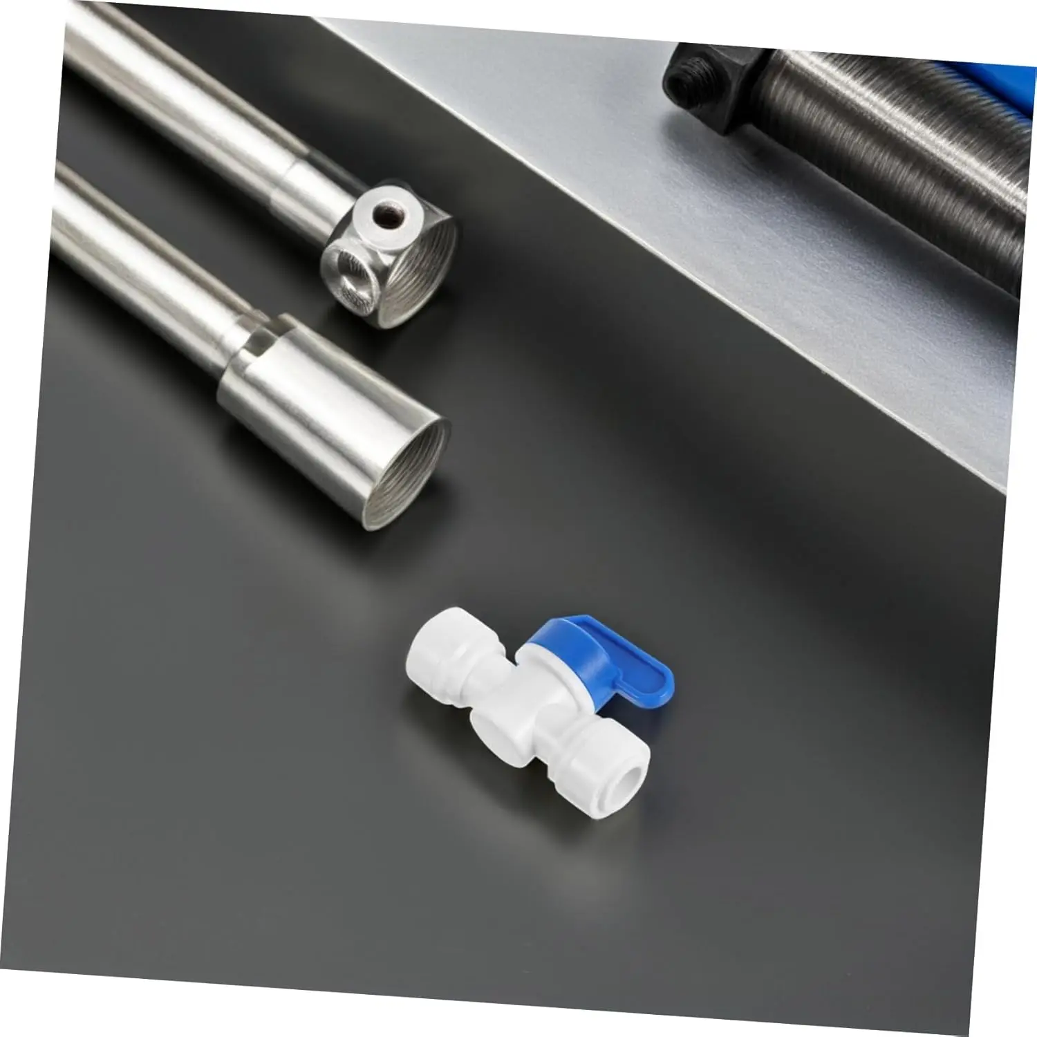 5 Pack Quick Connect Hose Fittings Valve 3/8 Inch for RO Water Purifier PE Tubing Connection Kit