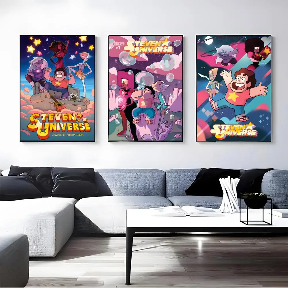 TV Series Steven Universe Poster Self-adhesive Art Waterproof Paper Sticker Coffee House Bar Room Wall Decor