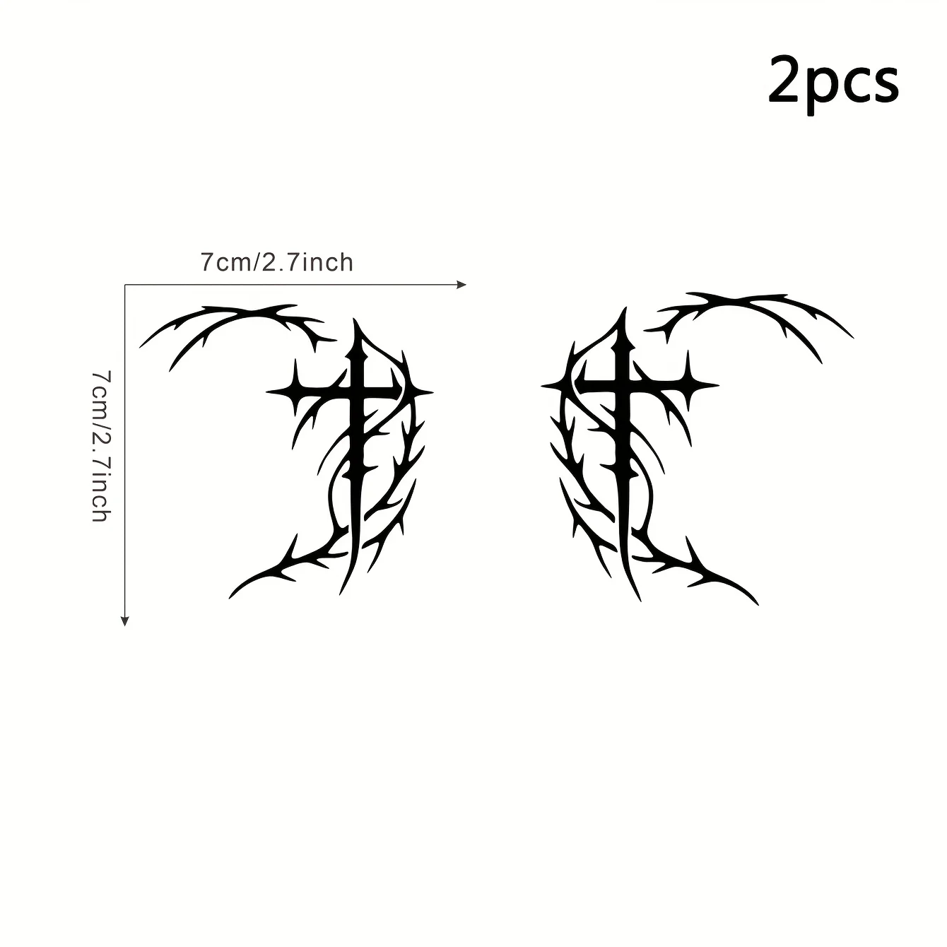 2Pcs/set Thorn Cross Waterproof Vinyl Sticker Rearview Mirror Decal For SUV Motorcycle Truck Van  Auto Exterior Styling Decor