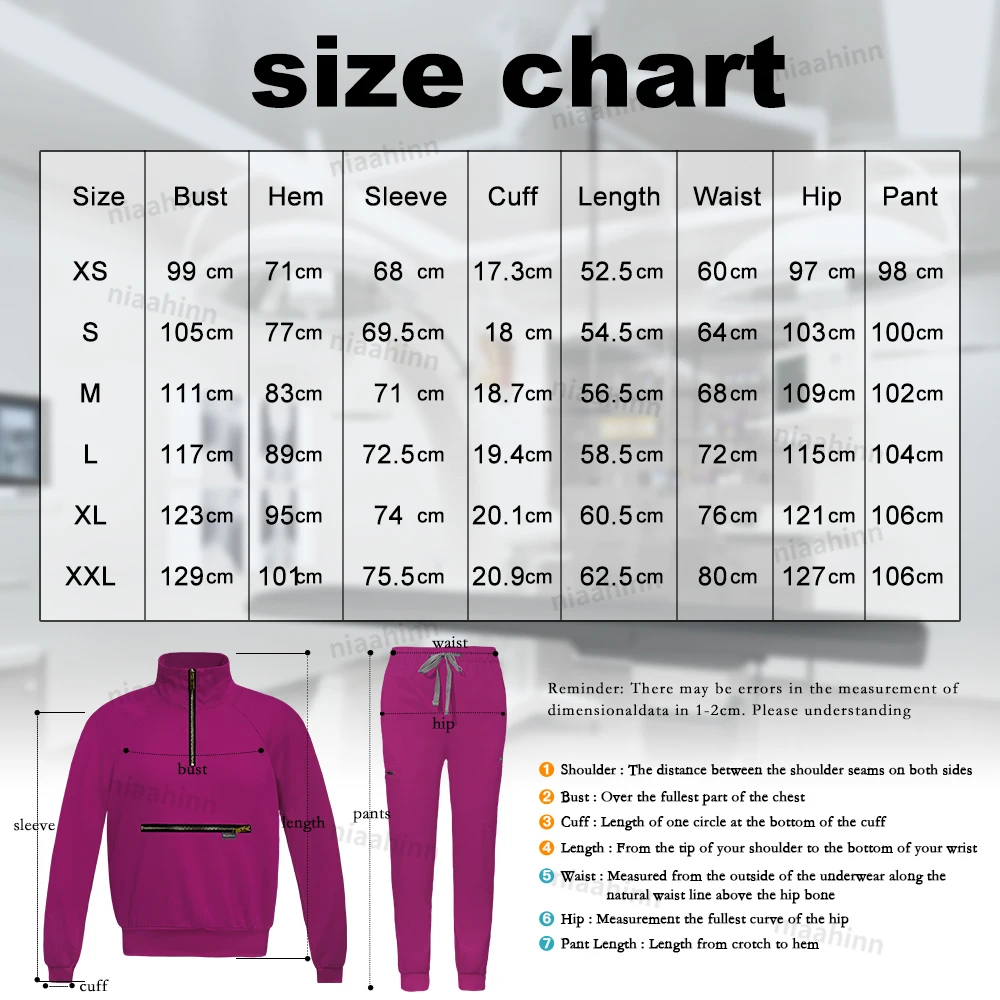 Medical Scrub Uniform for Women Long Sleeved Top Jogging Pants Suit Soft Nursing Scrub Sets Pediatric Nurse Hospital Accessories