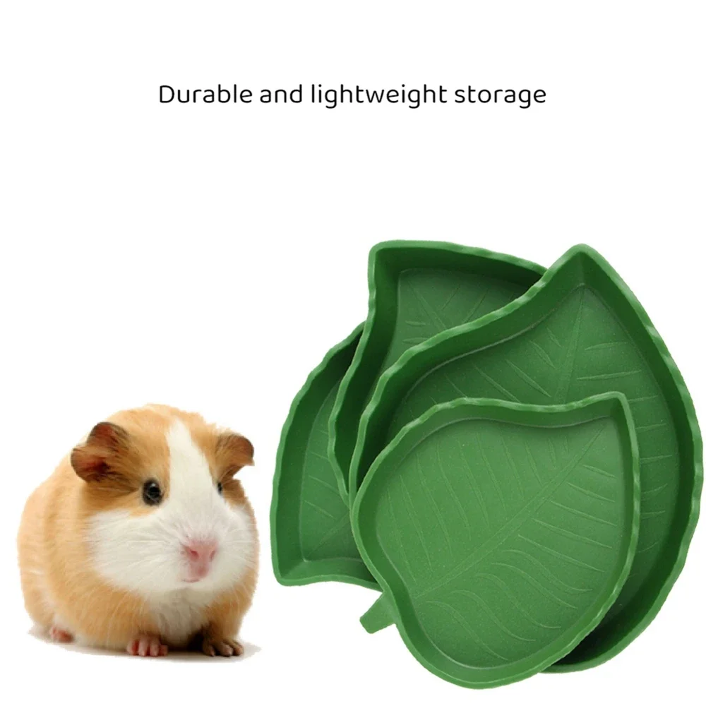 Reptile Leaf Shape Dish Reptile Food Water Bowl Tortoise Habitat Accessories Water Plate for Turtle Lizards Hamsters Snakes