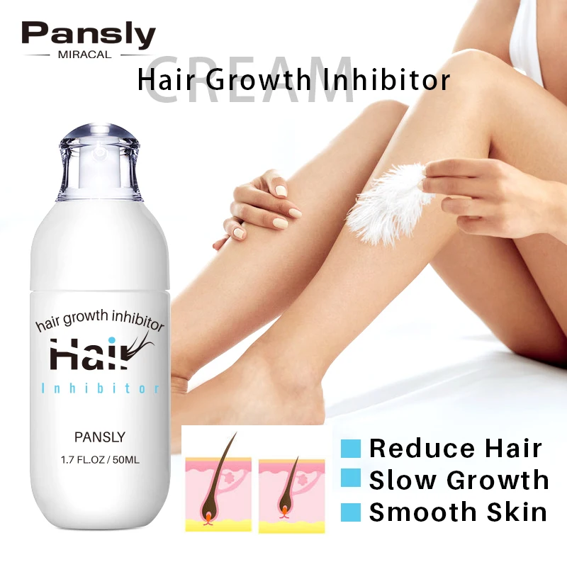 PANSLY 2 in 1 Spray per la depilazione rapida + Spray inibitore per la depilazione rimuove permanente i peli delle gambe delle ascelle sbiancamento della barba della pelle