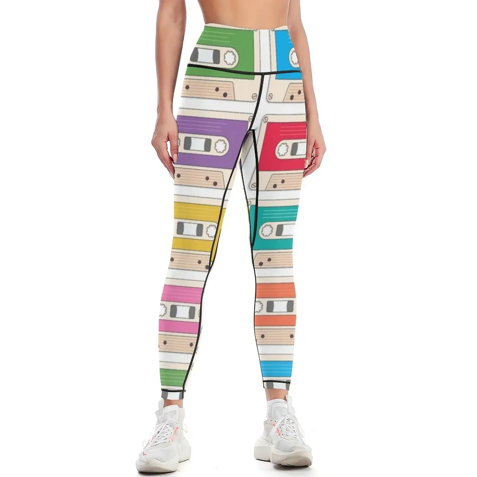 Old School Cassette Leggings Female legging pants legging push up Womens Leggings