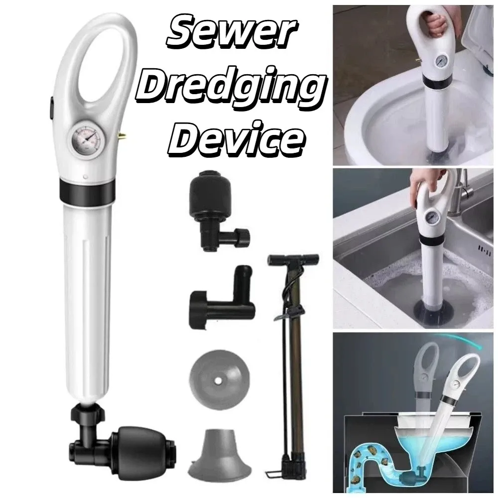 

High Pressure Dredge Clog Remover with Barometer Pipe Plunger Drain Unclogging Device Drain Cleaner Pneumatic