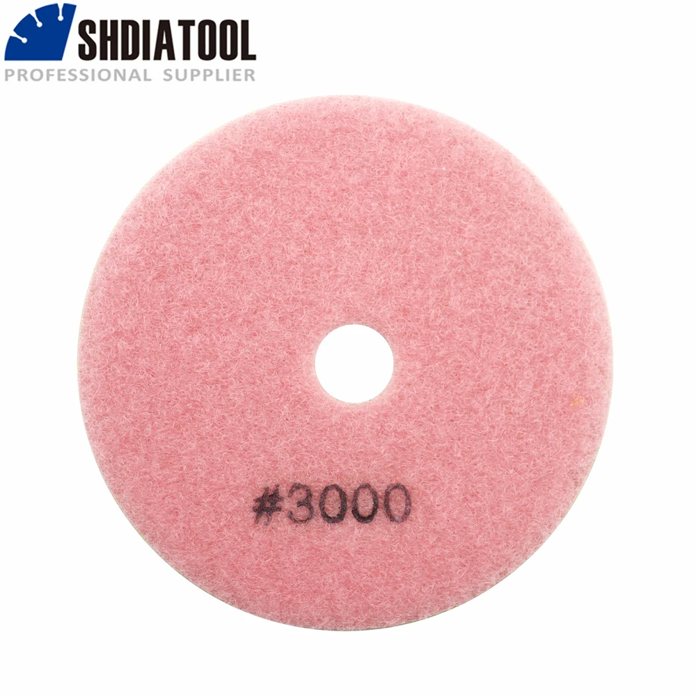 SHDIATOOL 6 قطعة 5 "#3000 الماس ألواح التلميع السندات البيضاء 125 مللي متر الرطب البولندية حجر البناء الجرانيت الرخام الرملي قرص الطحن