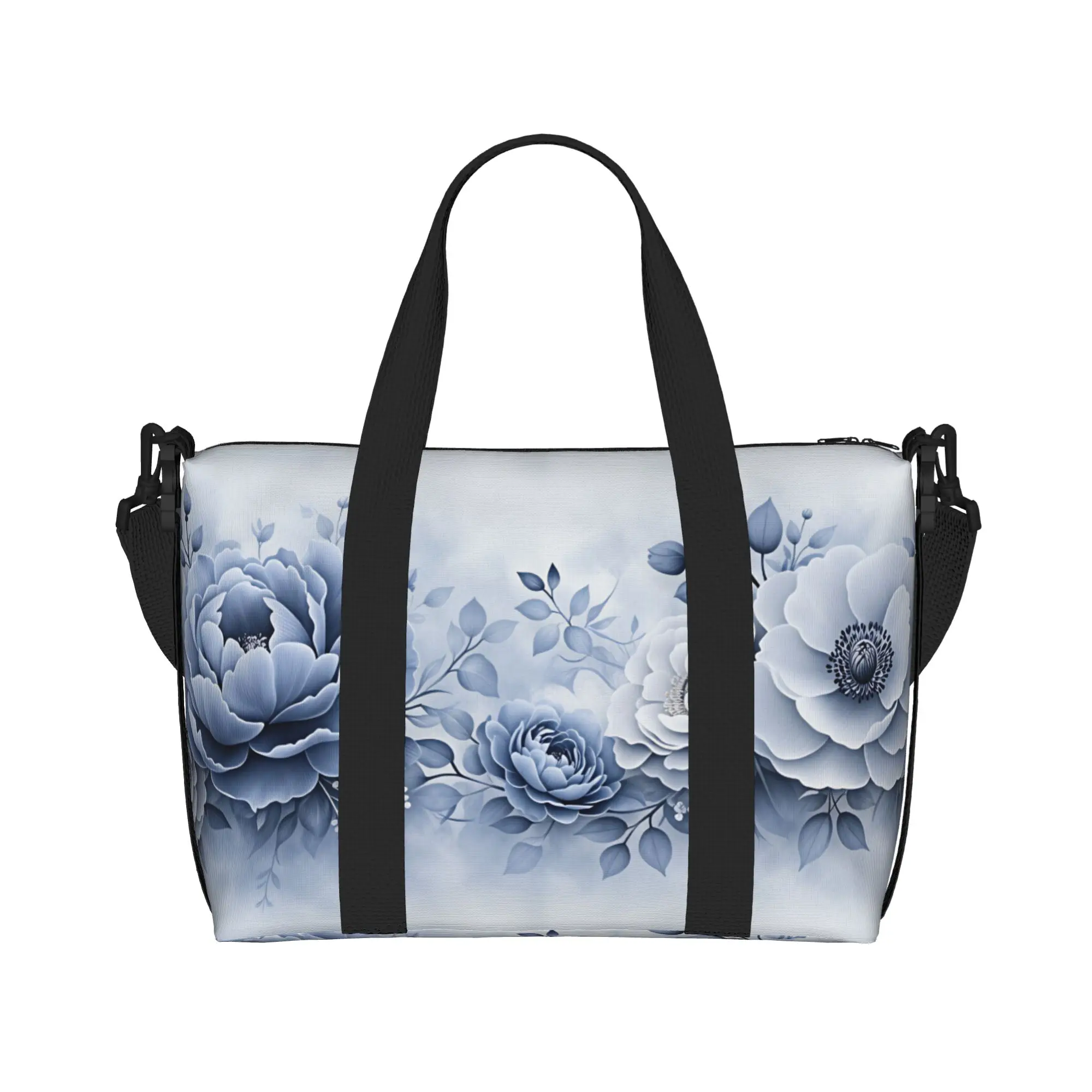 Custom Luxury High 3D Floral Beach Tote Bag Women Extra Large Gym Carry On Fashion Trend 3D Flowers Travel Shopping Bags