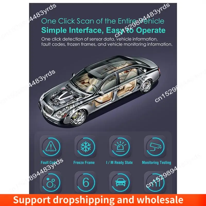 

AA86 Новый автомобильный диагностический инструмент Bluetooth-соединение OBD II Инструмент обнаружения диагностики неисправностей Чистый код считывание напряжения Прочный