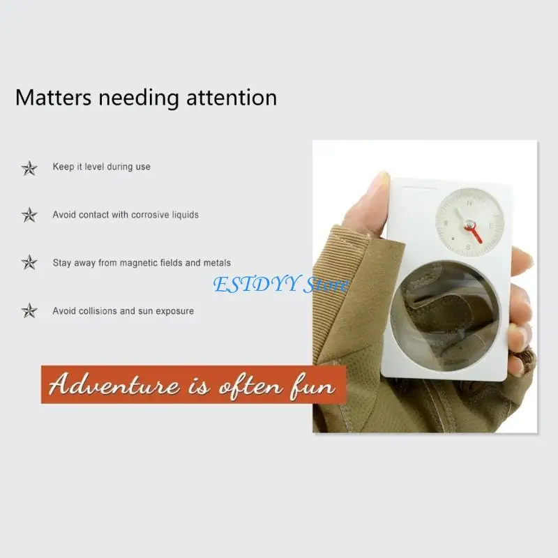 G6DE Lupa 2 w 1 Kompas Poręczne narzędzie do zajęć na świeżym powietrzu Szkło powiększające