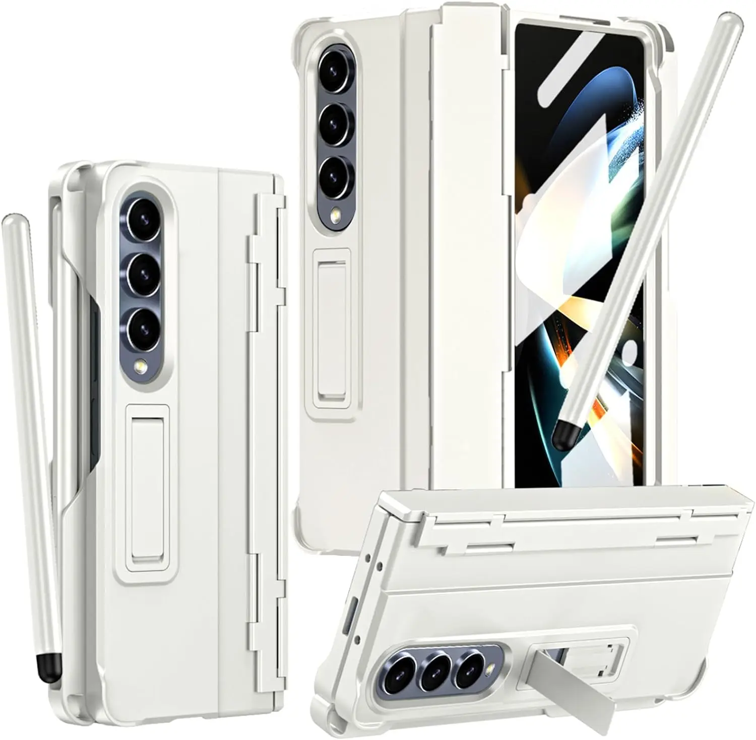 for Samsung Galaxy Z Fold 5 4 3 Case with S Pen【Reinforced Corners】 One-Piece Z Fold 5 4  3 Case with Hinge Protection Built-in