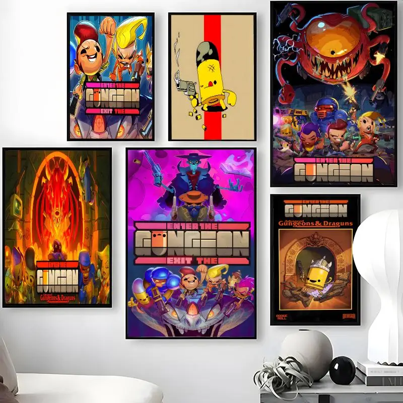 E-Enter the G-Gungeon RLK Poster Waterproof Self-Stick Wall Art Stickers, Removable Wall Decor for Living Room and Bedroom