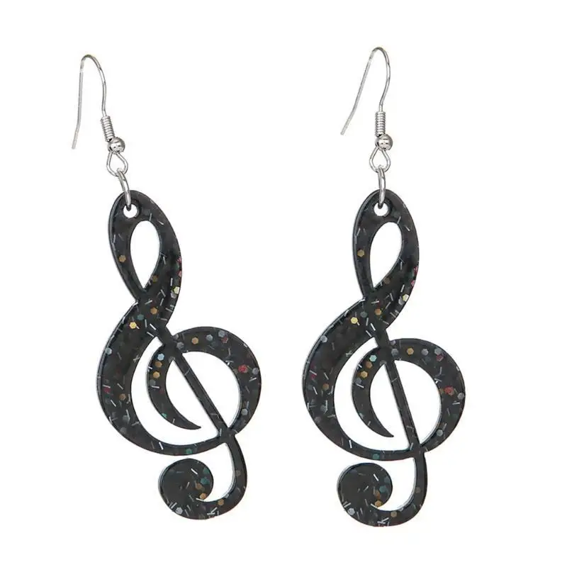 A52E أقراط متدلية موسيقية من الأكريليك الإبداعي إكسسوارات عصرية عصرية ترصيع الأذن مصنوعة يدويًا للنساء