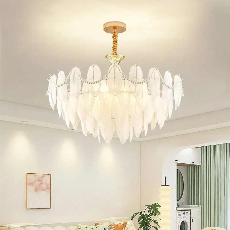 for Feather Living Room Light Luxury European Chandelier 2026 New Living Dining Room Light Combination French Style Bedroom