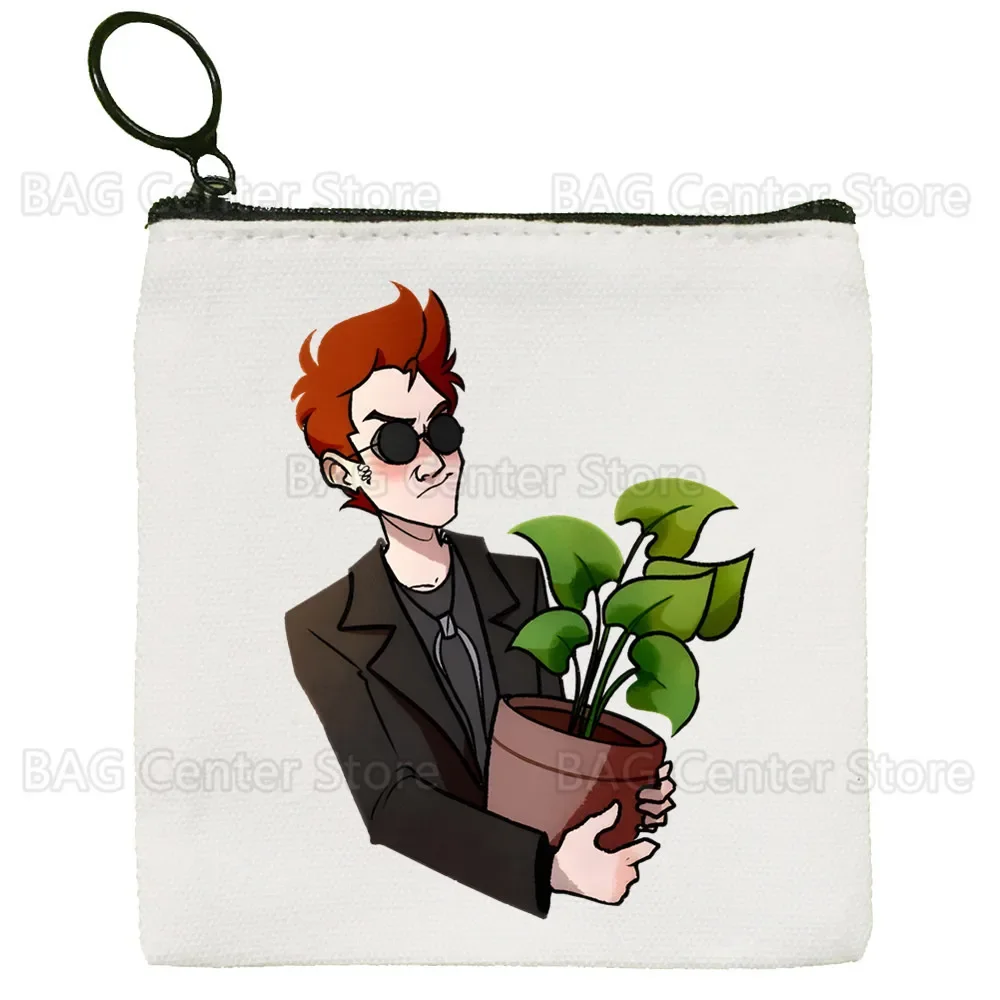 Good Omens To The World Women's Bag Pure White Handmade Cloth Bag Coin Purse Whiteboard  Bag Handbag