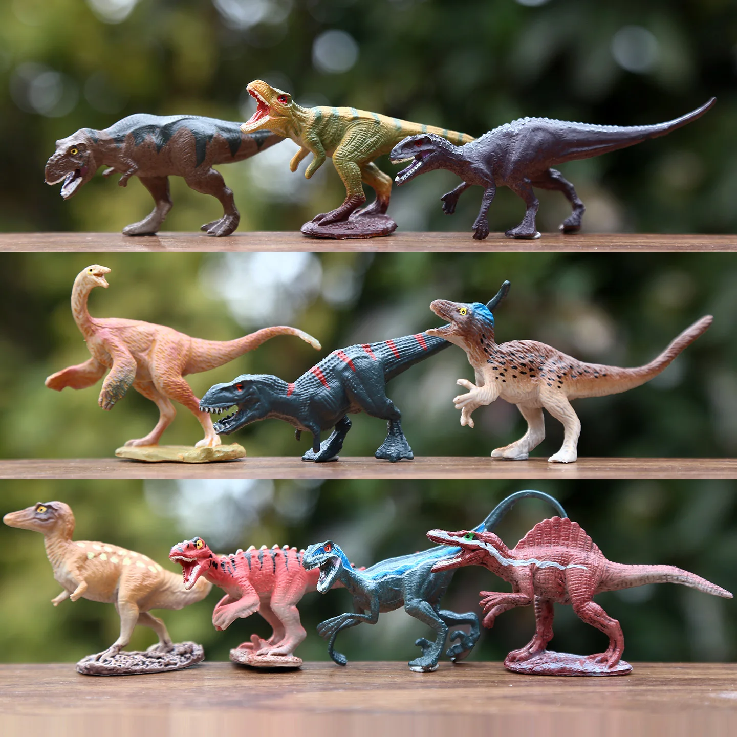 10PCS/Set Simulation Jurassic Mini Dinosaur Toys PVC Model Scene Decor Small Ornaments Tyrannosaurus Rex Dinosaur Series Crafts