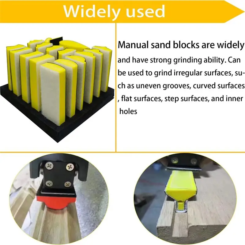 【Clearance Sale】16 PCS Hand Sanding Block Set - Hook and Loop Soft and Foam Material Assorted Sanding Pad Hook Backing Plate