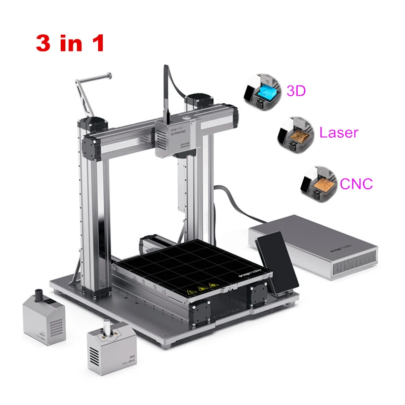 LY 3 in 1 CNC Router Laser Engraver 3D Printer Machine For DIY Learning Leather Wood Carving