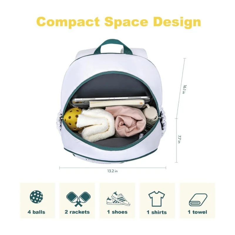 Pickleball Backpack Large Capacity Pickleball Bag with Paddle Holder Shoe Compartment Waterproof Sports Backpack Organizer 3
