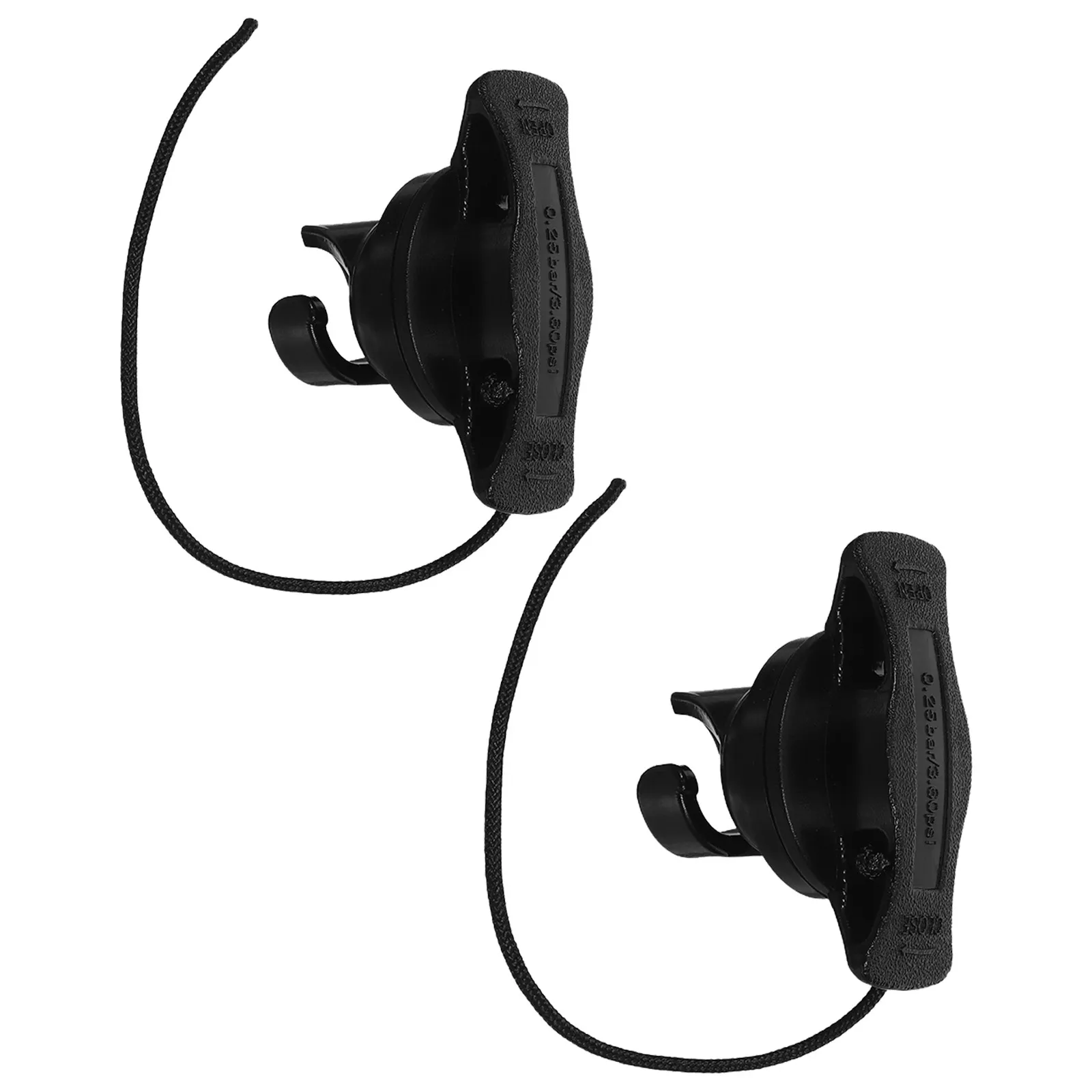 2Pcs Kayak Air Valve Cover Black PVC Double Seal Caps Attached String Rapid Inflation Deflation Boat Valve Replacement