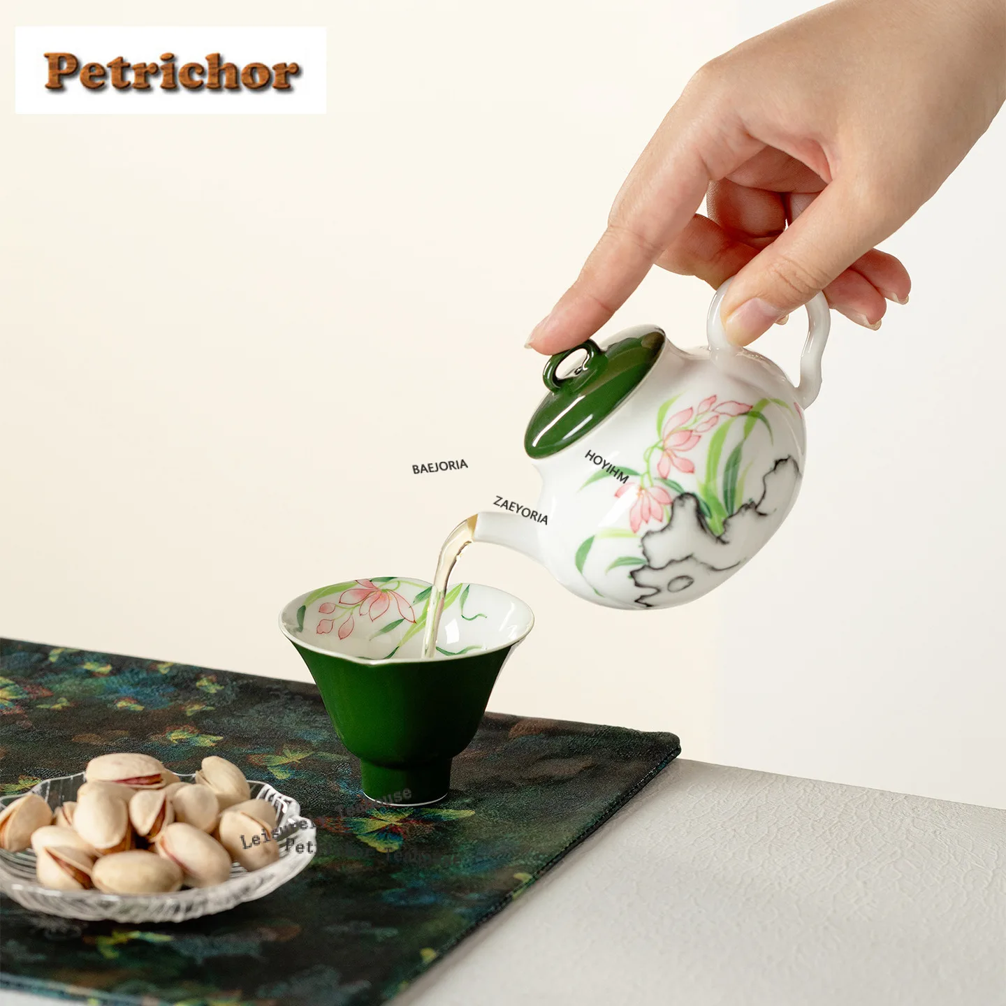 110ml Hand-painted Orchid Teapot Retro Tea Infuser Pot Household Tea Brewing Kettle With Ball Hole Tea Items Decoration Craft