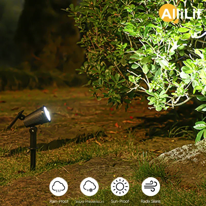 1-4 PCs 9 LED Solar Spotlights Outdoor IP65 Waterproof Brightness Adjustable Spot Light Backyard Patio Garden Decor Lamp