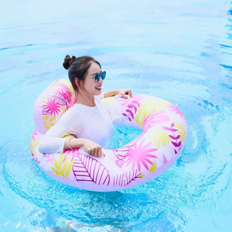 リーフプリントインフレータブルおもちゃ背もたれ水泳リング夏の屋外プールビーチ水遊びパーティーインフレータブルフローティング水のおもちゃ