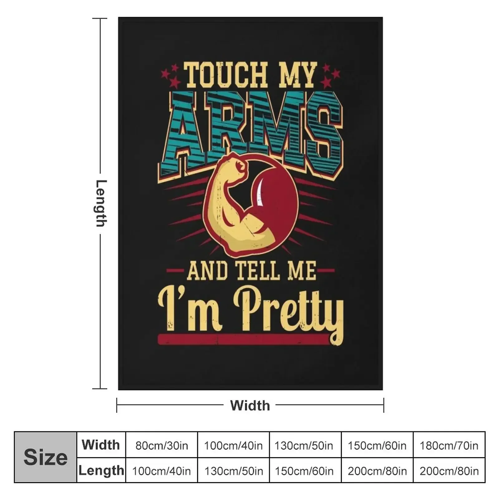 Touch My Arms And Tell Me I'm Pretty Muscle Man product Throw Blanket couch cozy soft plush fuzzy picnic outdoor blanket