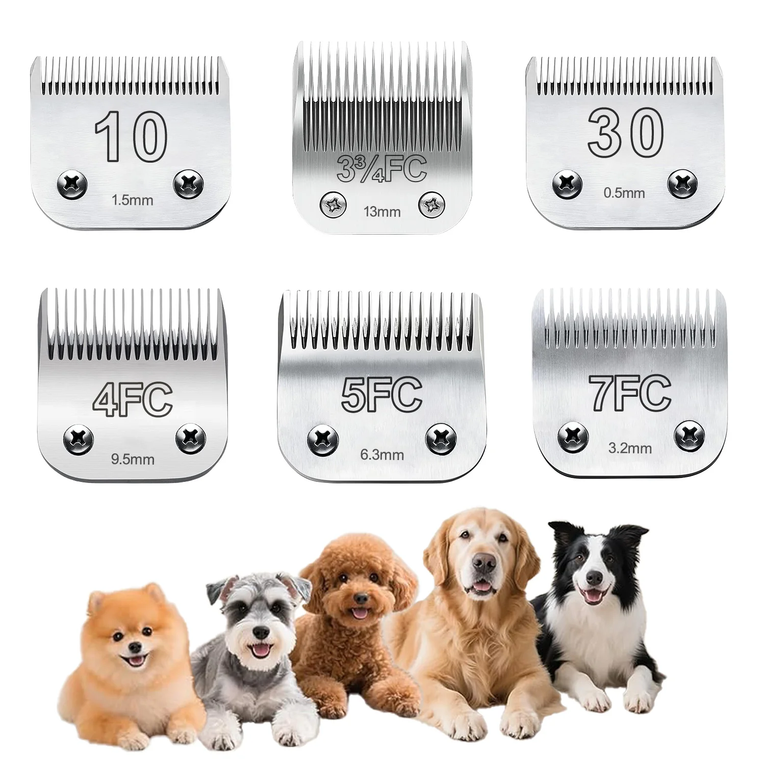 Dog Trimmer Blade Compatible with Andis,Oster A5,Wahl KM Series Replacement Pet Trimmer Blade 3F/5F/7F/10/30/40 Animal Clippers