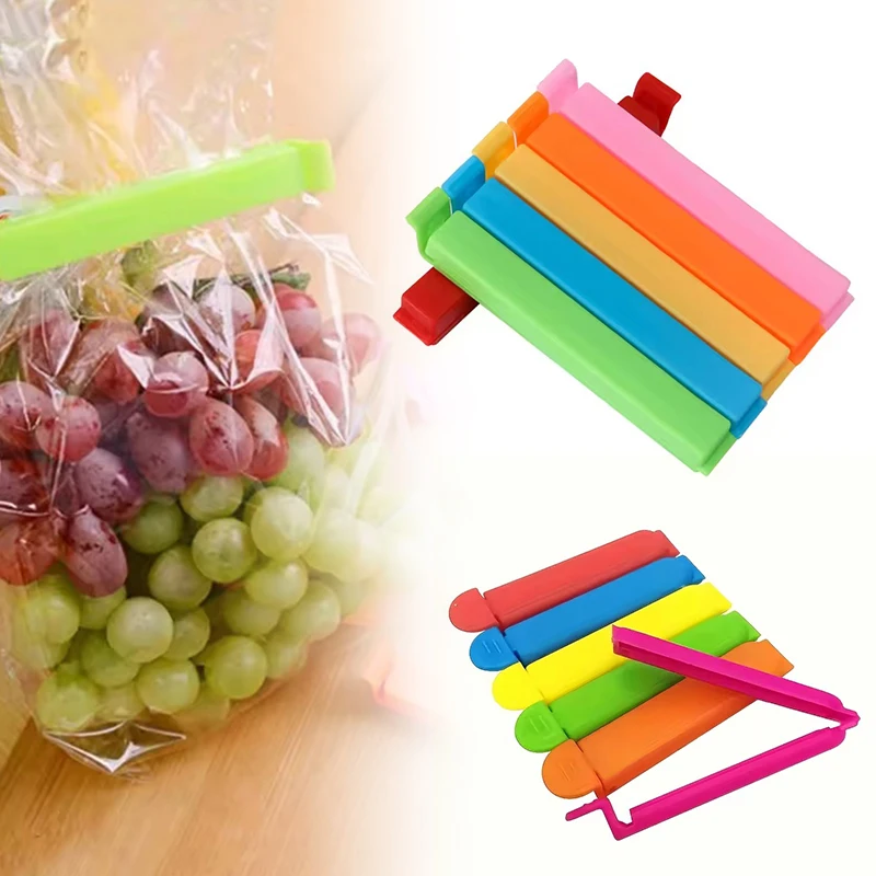 Colorful Plastic Bag Clips Sealers 10/20PCS Food Snack Storaging Clips for Kitchen Organization Reusable Fresh-Keeping Clamp ZYF