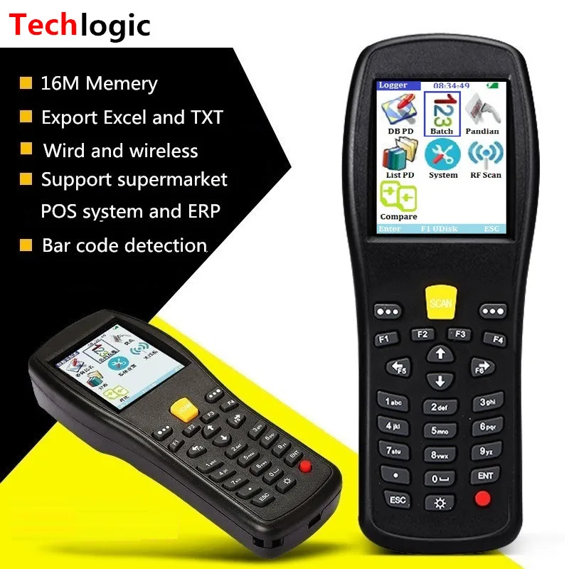 Techlogic X5 Wireless Laser Barcode Scanner Bar Code Handheld Terminal PDA Data Collecter High Speed Reader Scanning Bar Gun