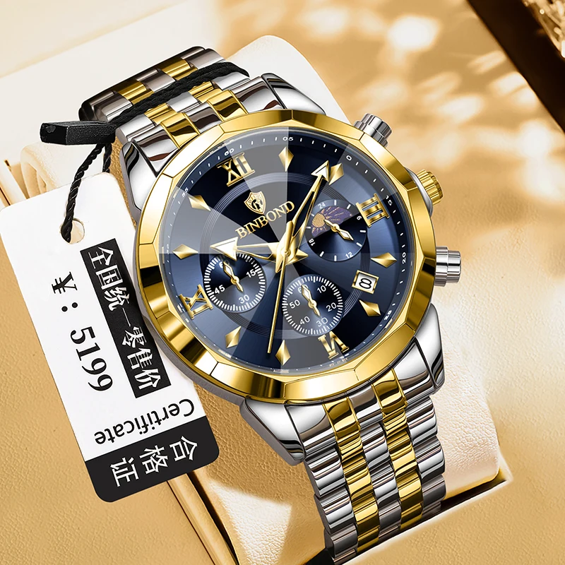 BINBOND Authentic Men's Watch - đánh giá và giá Smartwatch Trending Watches For Men
