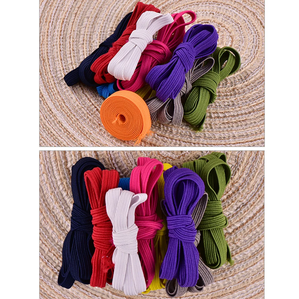 10PCS 6mm Elastic Band Latex Elastic Belt Clothing Accessories Belt for Cuffs Shoelace Trousers Waist (Random Color)