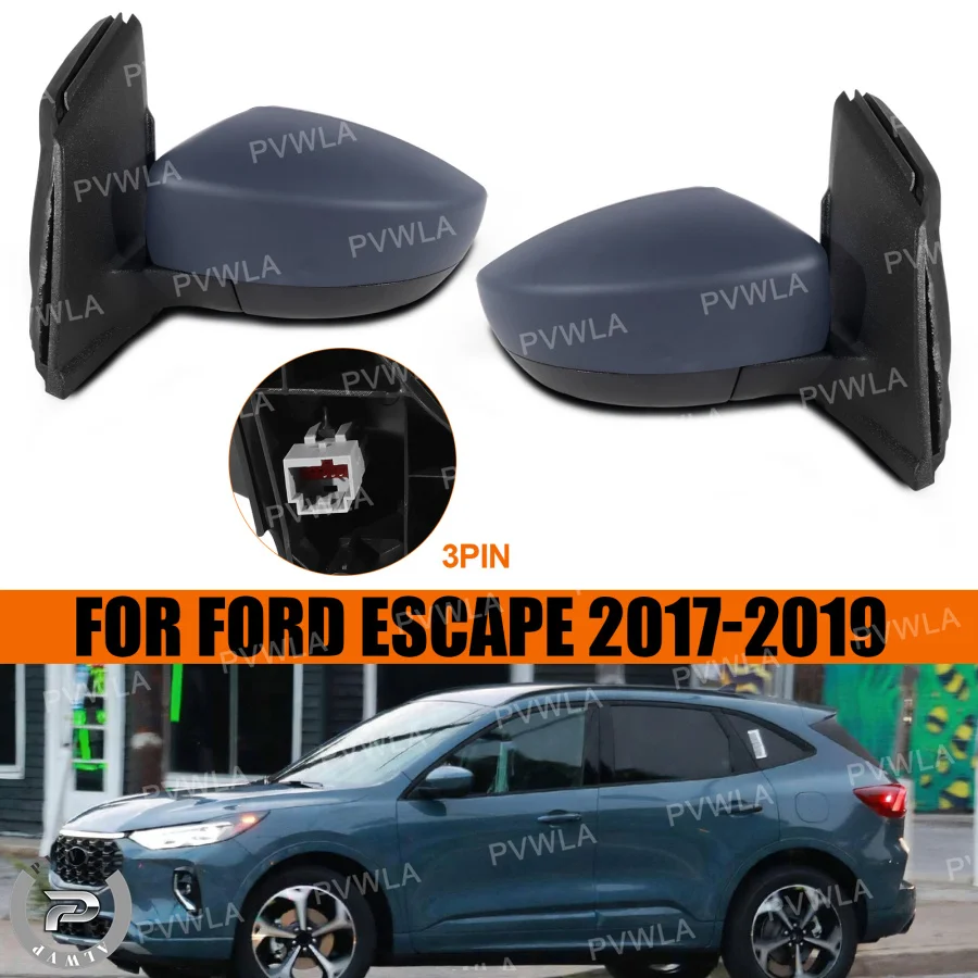 

For Ford Escape 2017 2018 2019 Car Accessories 3 Pin Paintable Power Adjust Mirror Assembly GJ5Z17683AB-PFM GJ5Z17682AB-PEM
