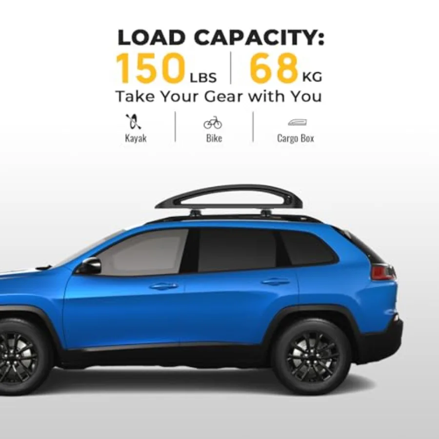 防錆アルミ製ルーフバスケット 47インチx40インチx8インチ 軽量ユニバーサルルーフトップカーゴキャリア ルーフラックカーゴバスケット ウィンドフェアリング付き