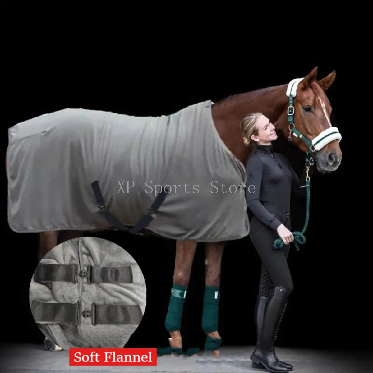 سجاد حصان دافئ جاهز للشتاء - بطانية مبرد من الصوف الناعم وسجاد حصان من الفلانيل طارد للحشرات، ملابس واقية أساسية للحصان #1