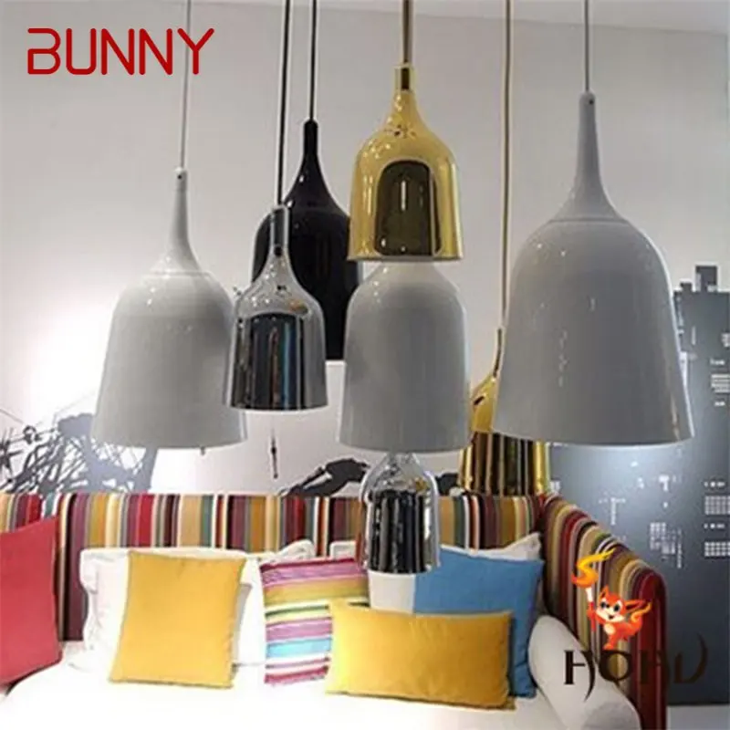 

BUNNY Contemporary Pendant Light Creative Bell Shade LED Lamps Fixtures For Home Decorative Dining Room