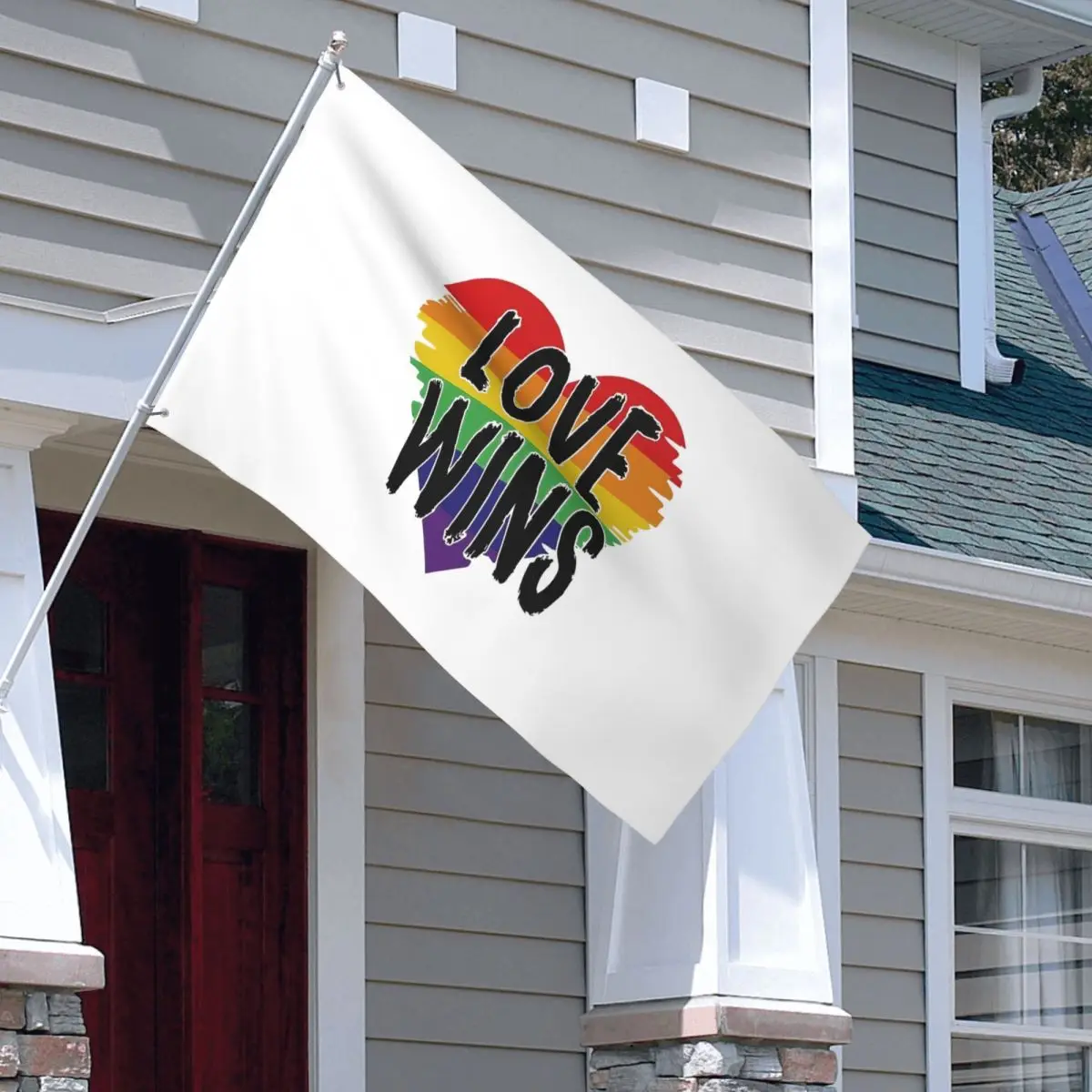 Love Wins Lgbt Flag Double Sided Indoor Outdoor Banner Yaoi Boy Love All Weather Home Room Dorm Wall Decor