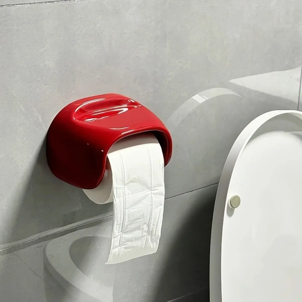 Image of Dekorativer, kein Stanzen, Badezimmer-Rollenhalter, wasserdicht, zur Wandmontage, Toilettenpapier-Box, Vintage-Kunststoffrolle, Papierröhre, Toilette