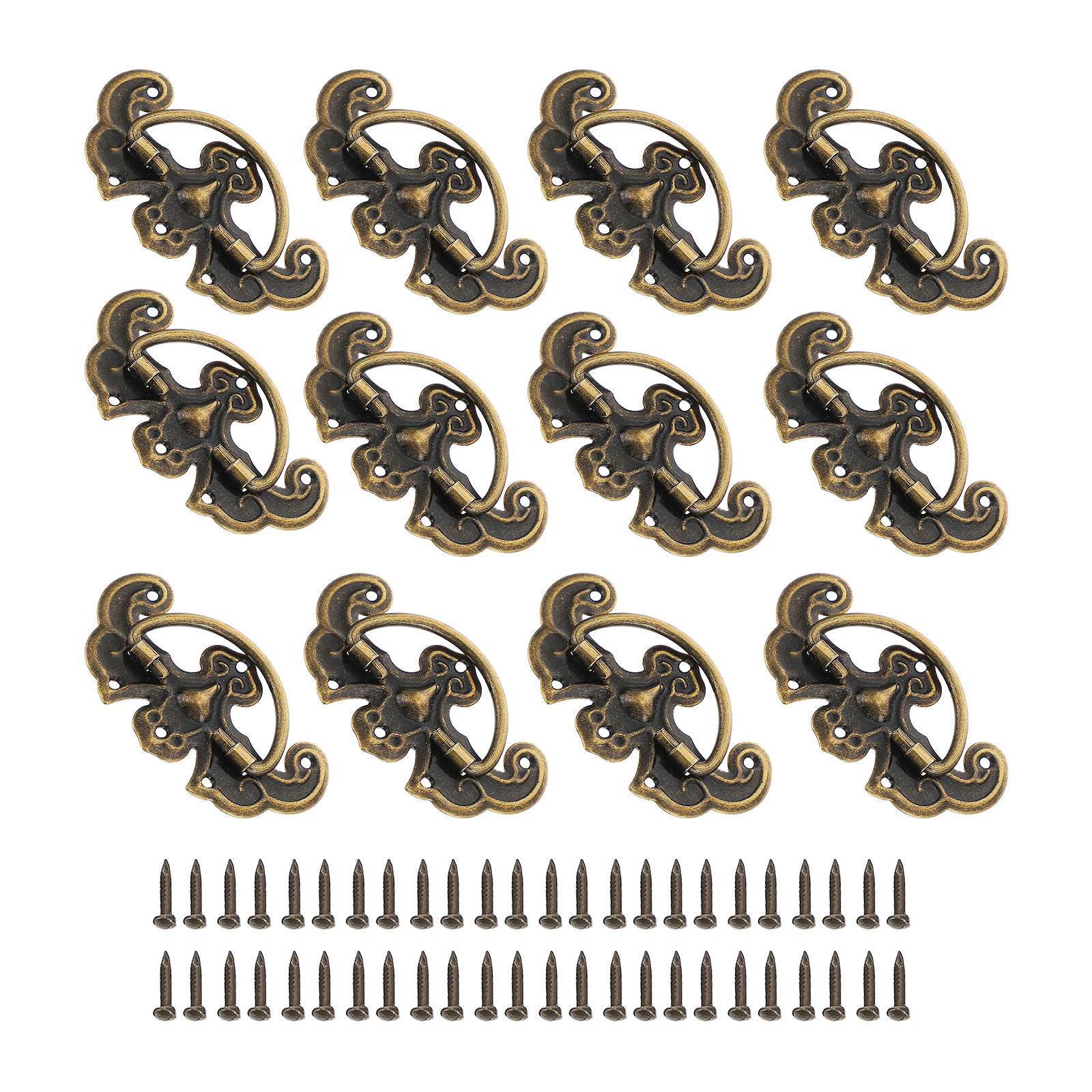 

20Sets Jewelry Box Knobs Retro Vintage Mini Drawer Pulls Replacement Handles for Dresser Cabinet Small Door Pulling Knobs