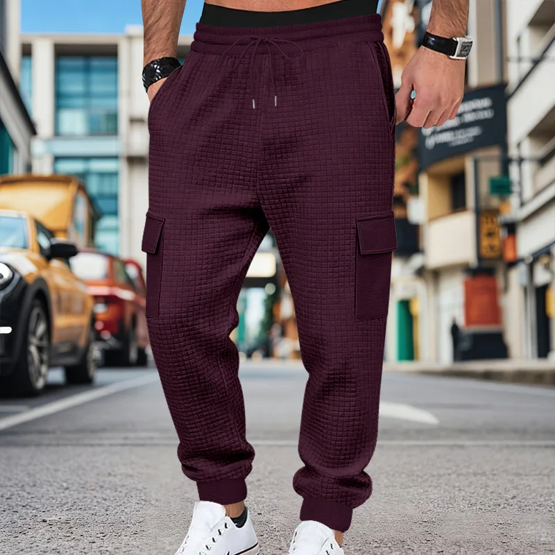 

Autumn and winter new men's casual pants cross-border men's clothing fashionable casual small checkered trousers men's leggings