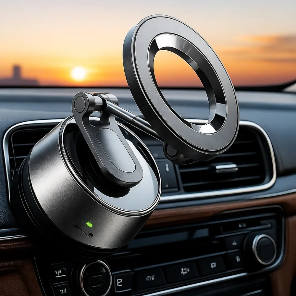 

Автомобильный держатель для телефона 2026 Auto Vacuum 360 с регулируемым магнитным креплением на приборную панель, универсальный, совместимый с MagSafe