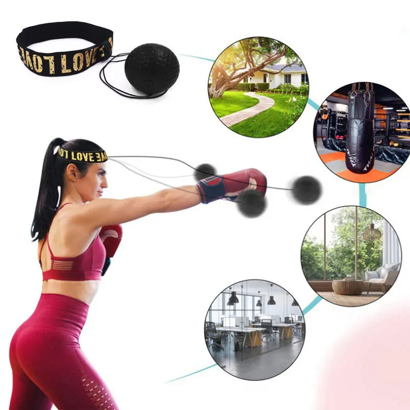 1 Set Boxing Reflex Speed Punch Ball Sanda Boxer Raising Reaction Force Hand Eye Training Set Stress Gym Boxing Exercise