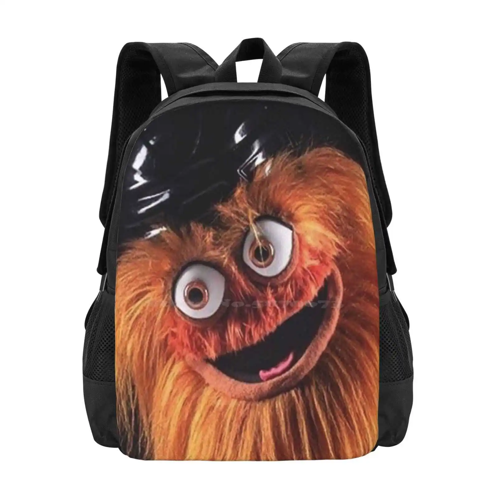 

Флаеры Новый талисман "Gritty" Школьные сумки для девочек-подростков Дорожные сумки для ноутбуков Хоккейные флаеры Gritty Талисман Лицо Голова Улыбка Фанк