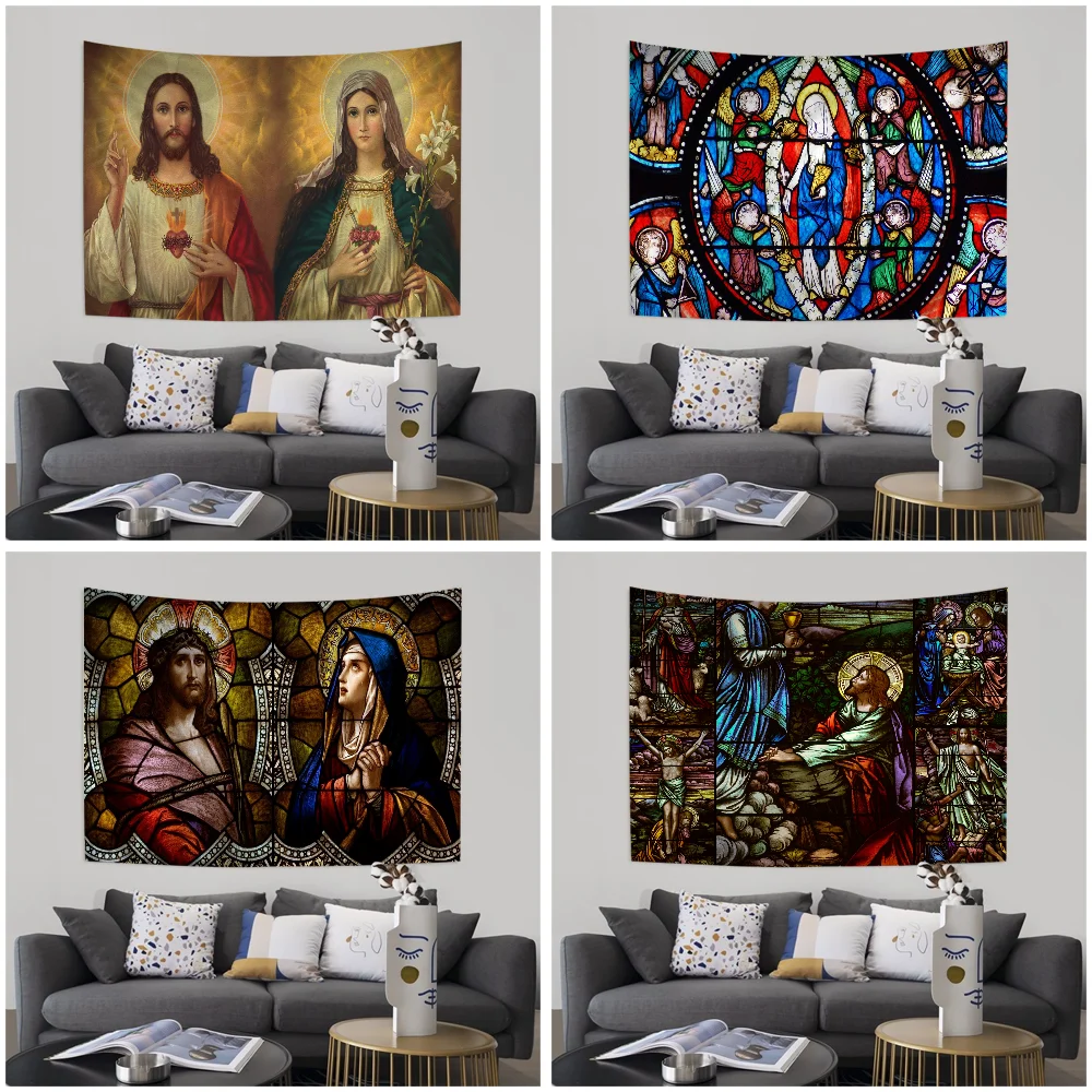 

Jesus Christ Hanging Bohemian Tapestry Japanese Wall Tapestry Anime Kawaii Room Decor