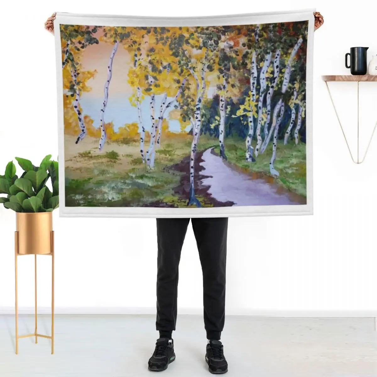 The Birch Grove Throw Blanket Sofa Throw Picnic Soft Flannel Fabric Sleeping Bag Loose Blankets