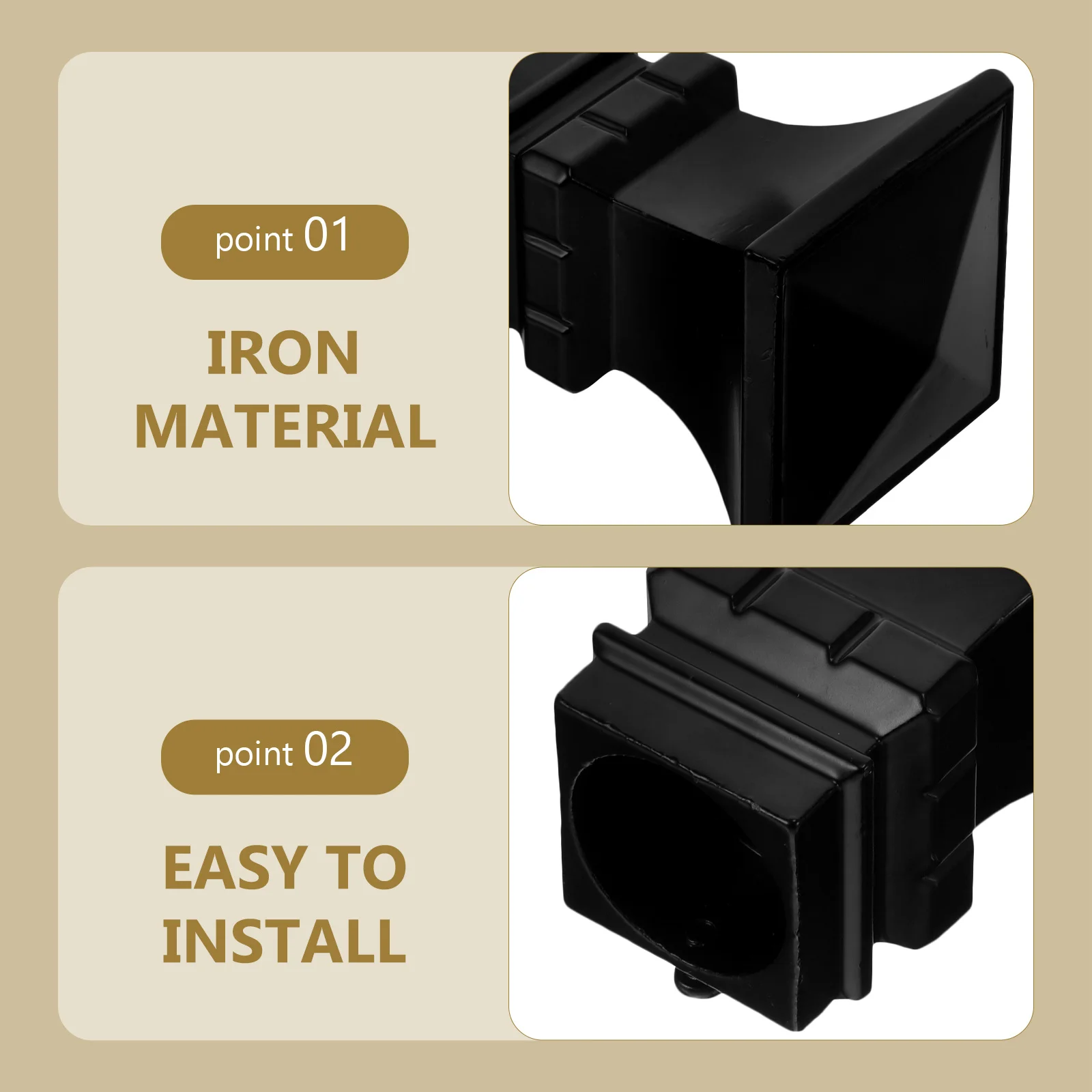 

2Pcs Iron Curtain Rod Finials Classic Color Creative Chic Shape Decorative Curtain Rod Ends Home Office Drapery Accessories