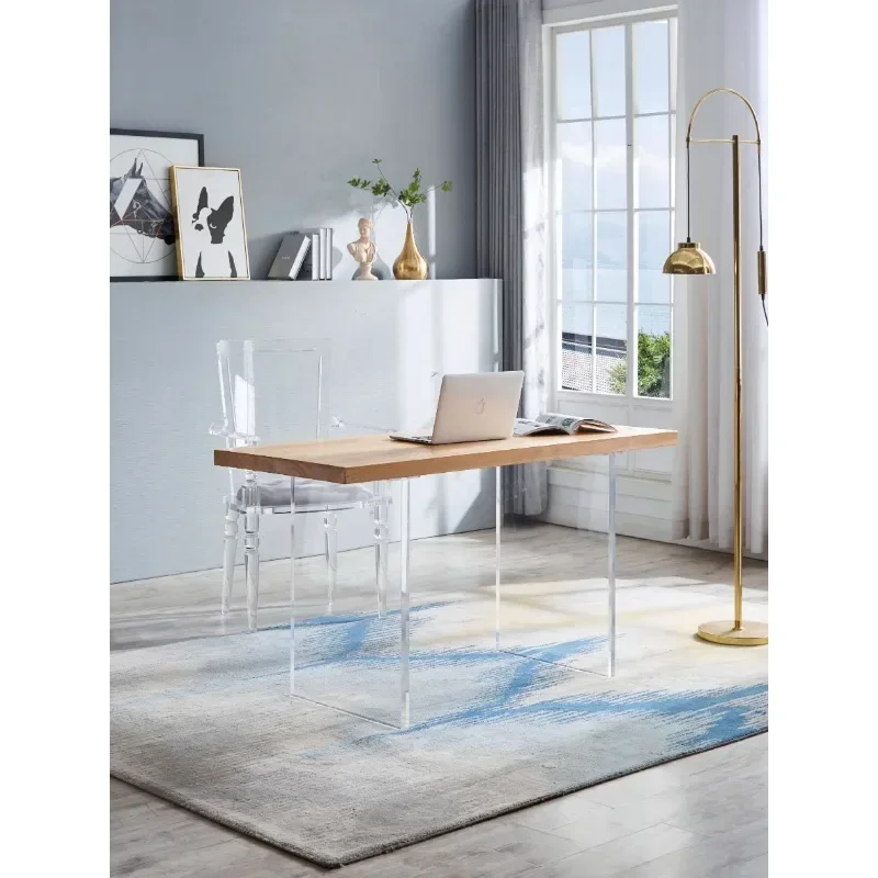 Acrylic desk designer's solid wood office desk, bedroom, living room, square table, Nordic minimalist computer desk, floating ta