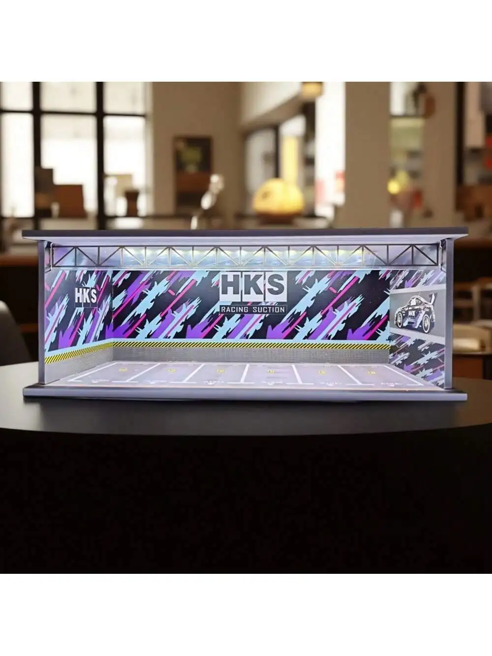 1/64 Model Parking Space Car Parking Space with Lights Simulated Decoration Scene Storage Display Box Car Model Collection Toys