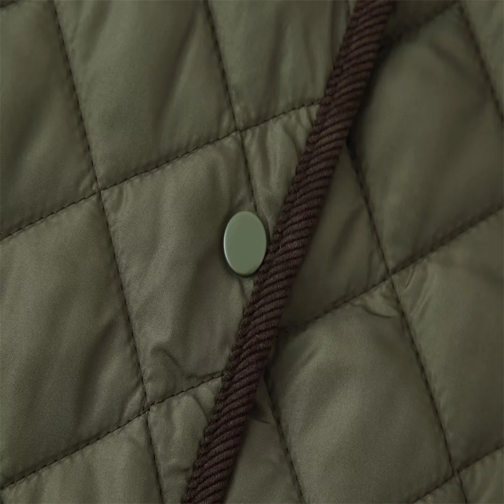 الشتاء المرأة نمط جديد 2025 عارضة الماس شبكة مبطن طوق سترة قطن دافئة فضفاضة #6