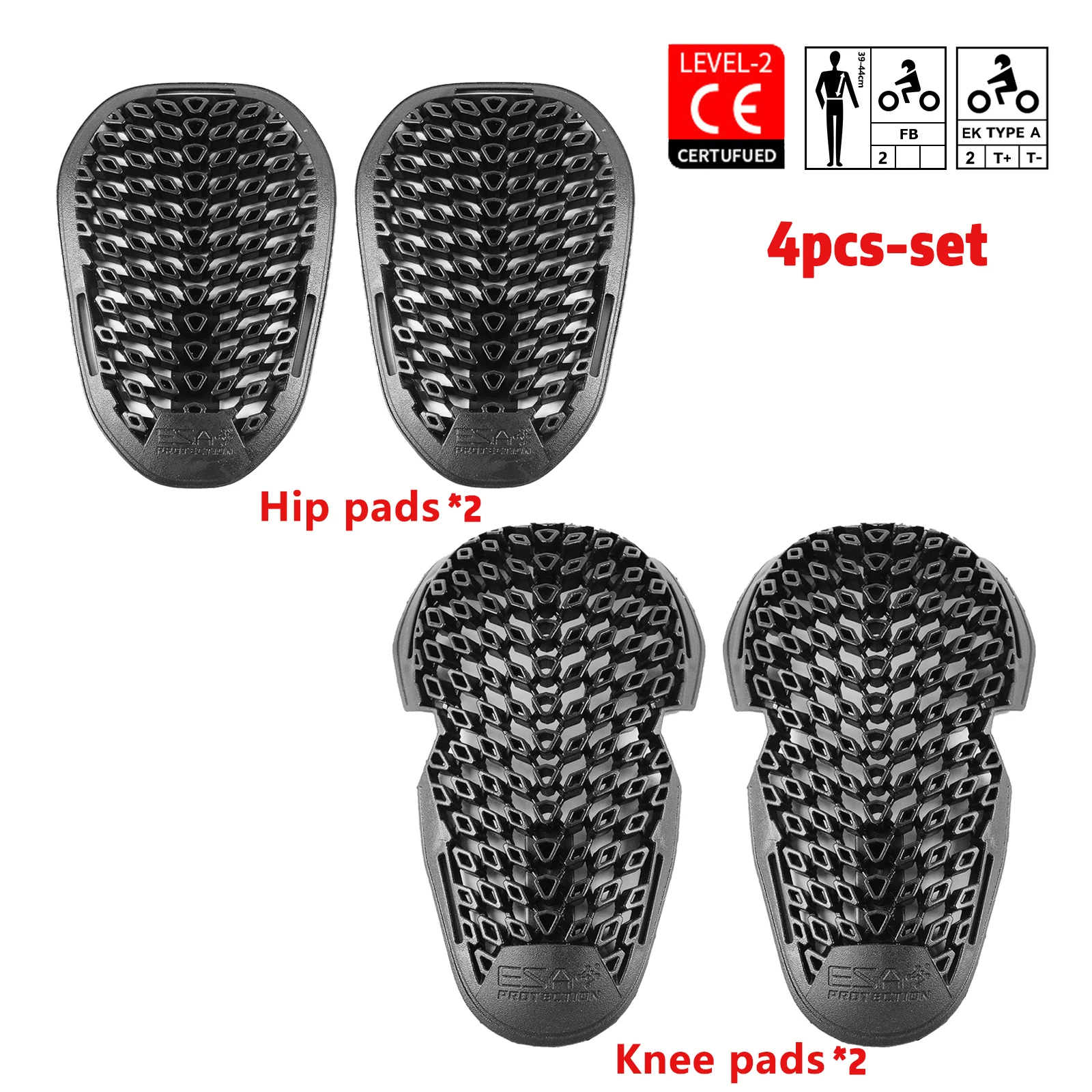 CE Level 2 Motorcycle Riding Pants Jeans Insert with Knee Hip Protection Thicken Anti-Fall Shockproof Racing Kneepads for Safety
