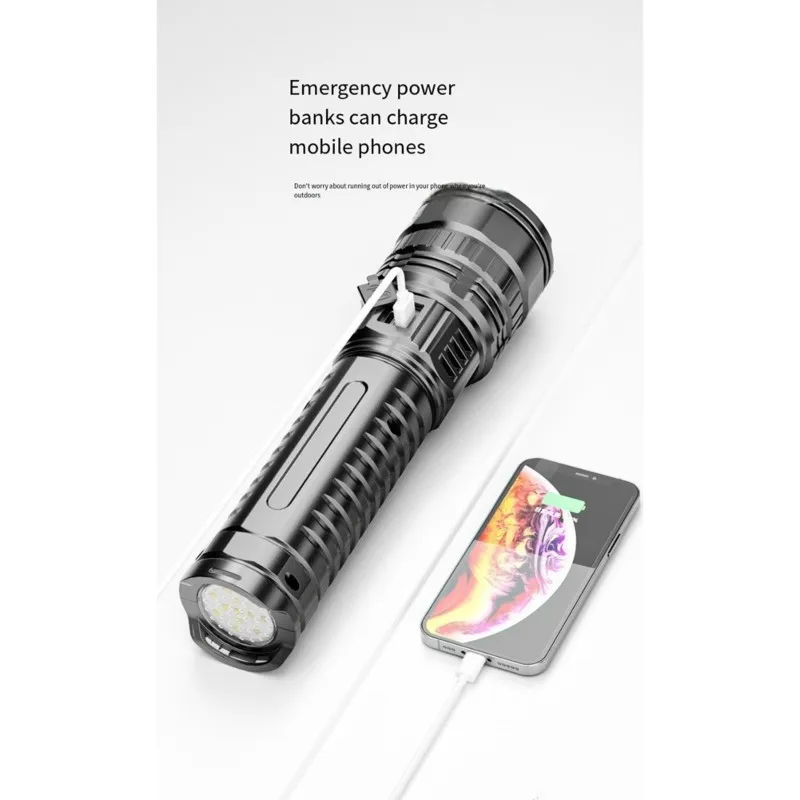 [hot-a34r】-aluminum-alloy-rechargeable-led-flashlight-with-dual-light-source-and-magnetic-base-long-battery-life